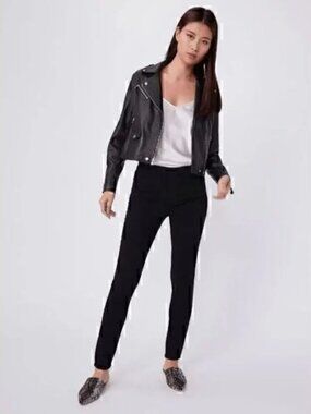 Paige Womens Black Stretch Hoxton Black Shadow Pull On Skinny Pants Size XS